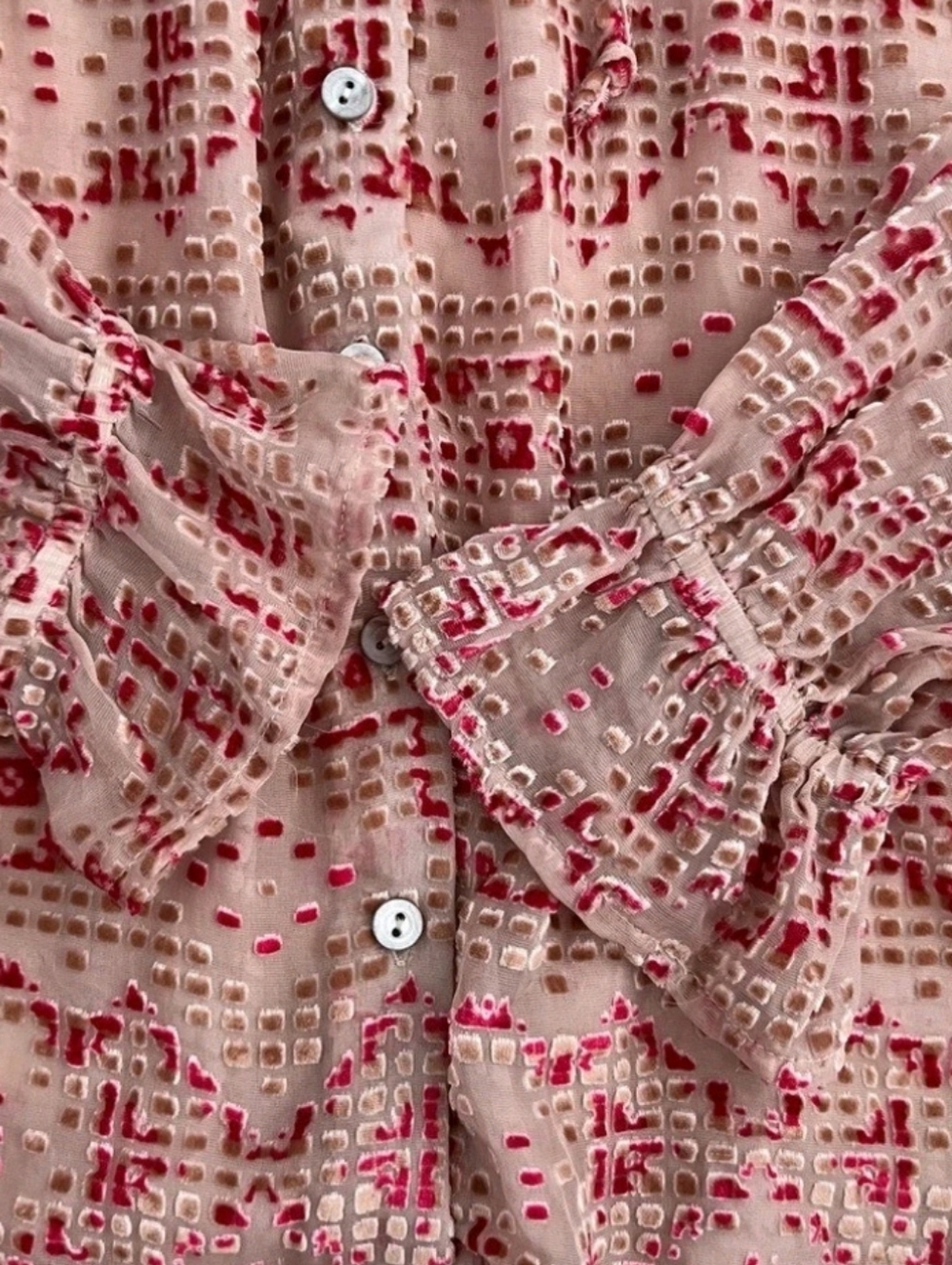 SUNDANCE Boho Silk-Blend Burnout Blouse - LG - NWOT - Picture 10 of 16
